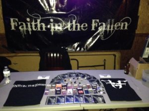 FITF Rocks Q Bar February 10th, Faith in the Fallen, Merch Table