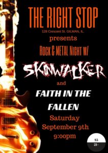 FITF Return to Stage, Faith in the Fallen, FITF, Skinwalker, The Right Stop, Gilman, Illinois
